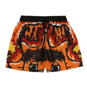 Glo Gang Almighty Sun Flames Black shorts